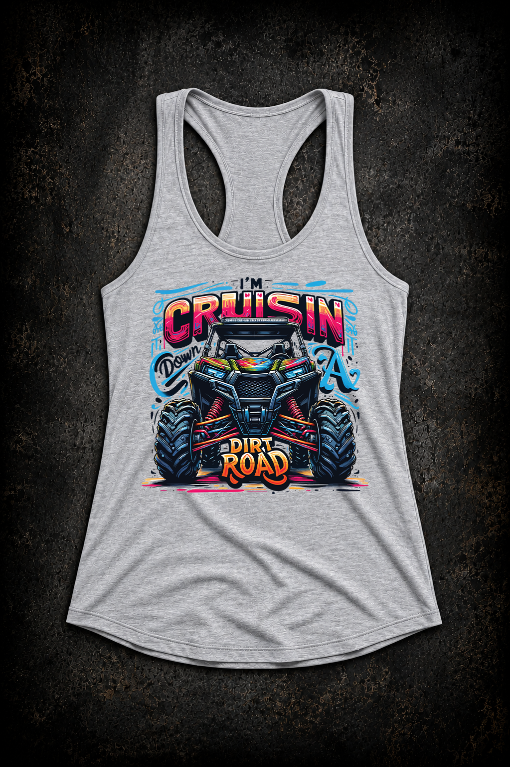 I’m Cruisin Down A Dirt Road – Women’s Razorback Tank