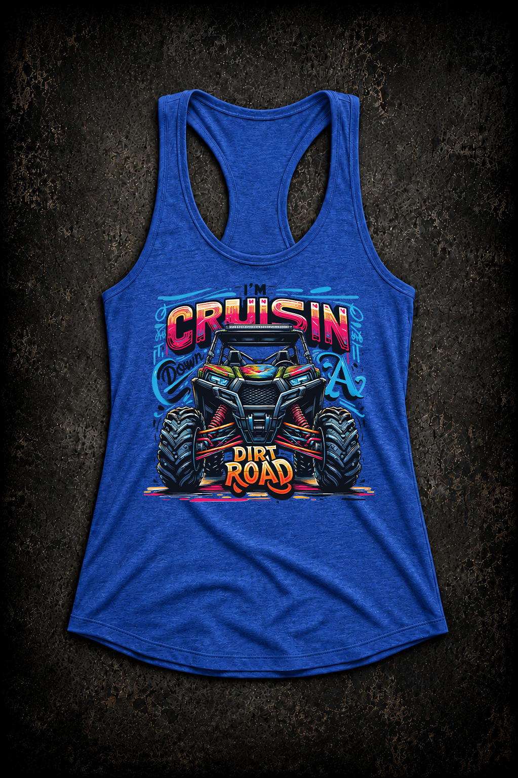I’m Cruisin Down A Dirt Road – Women’s Razorback Tank
