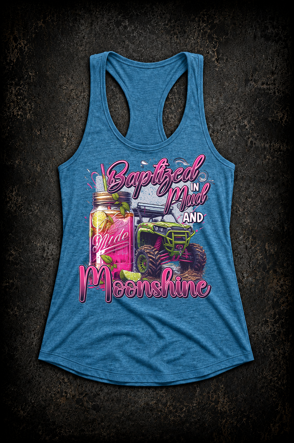 Baptized In Mud And Moonshine – Women’s Razorback Tank