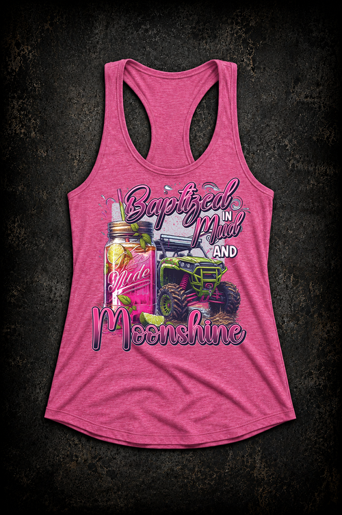 Baptized In Mud And Moonshine – Women’s Razorback Tank