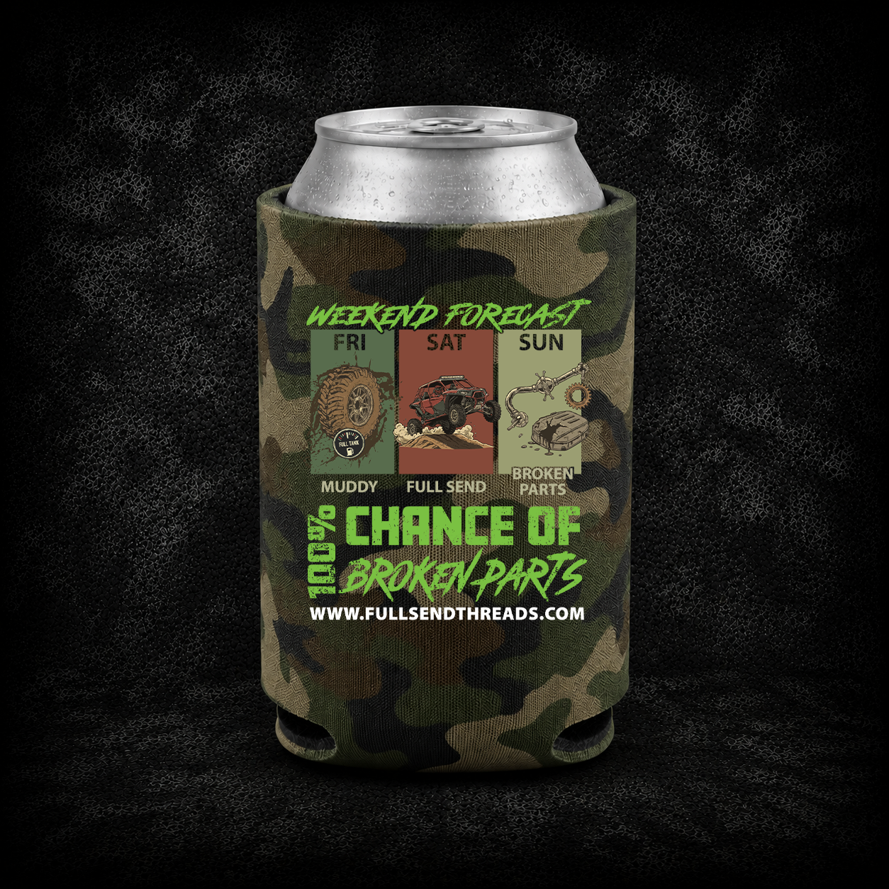 Weekend Forecast – Chance Of Broken Parts Koozie